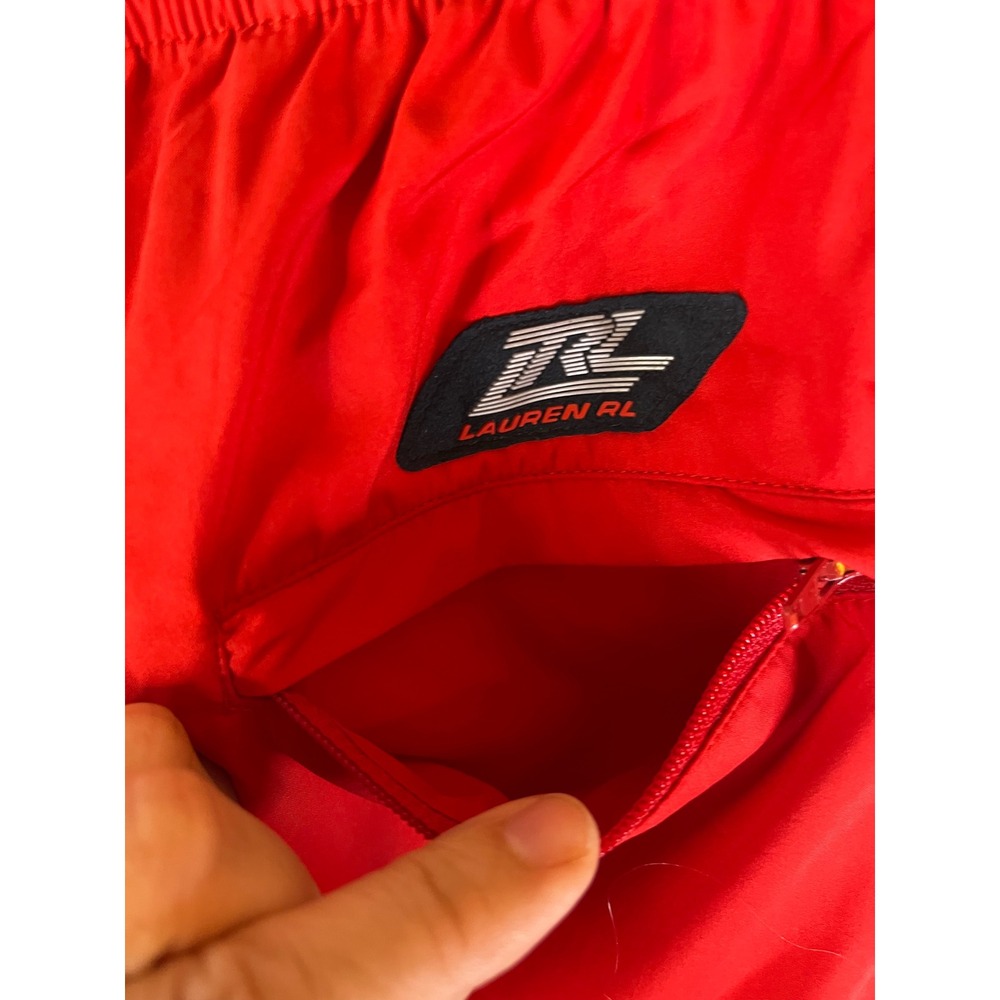 Lauren Ralph Lauren men's windbreaker pants vintage 90s red "swishy" track pants - Picture 8 of 8